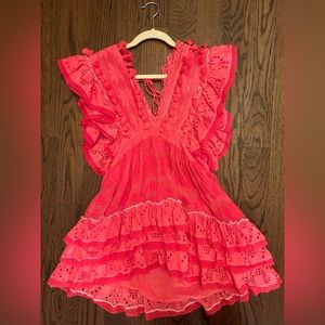Place Nationale Pink ruffle dress